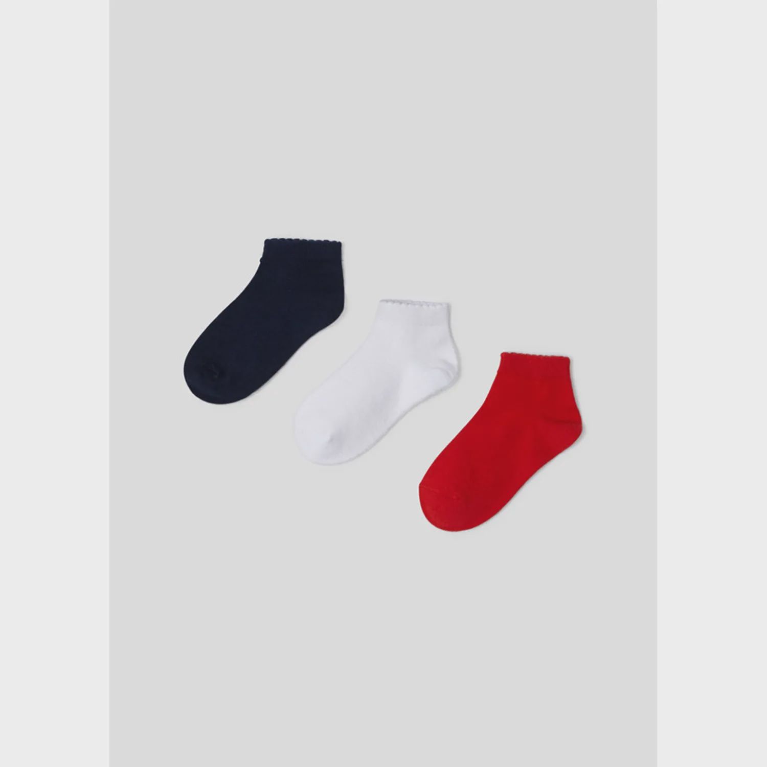 3 PC SHORT SOCK SET NAVY WHITE & RED / 10233