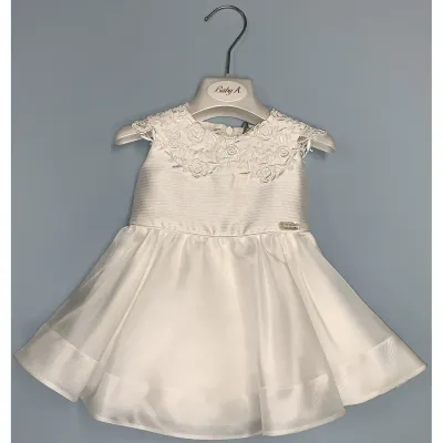 DRESS CREAM LACE COLLAR ORGANZA SKIRT / E2408 DRESS CREAM LACE COLLAR ORGANZA SKIRT / E2408