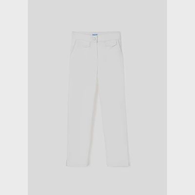 SATIN PANT WHITE CROPPED ADJUSTABLE WAIST / 6567