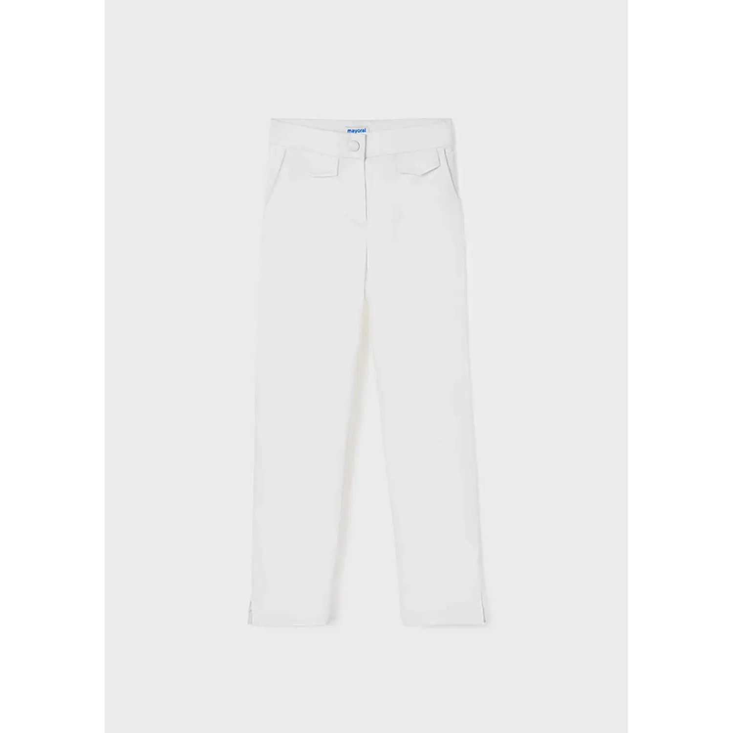 SATIN PANT WHITE CROPPED ADJUSTABLE WAIST / 6567 SATIN PANT WHITE CROPPED ADJUSTABLE WAIST / 6567