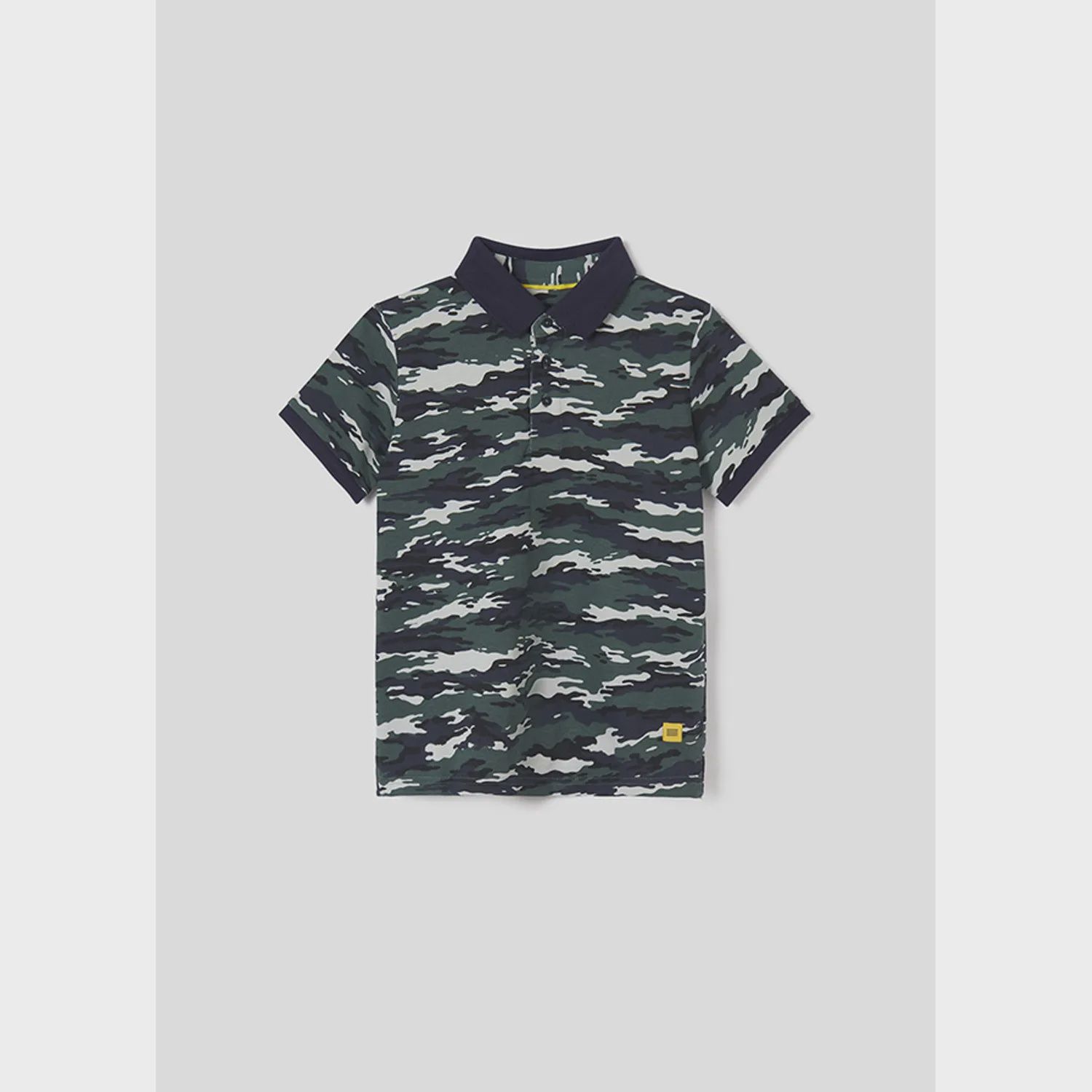 POLO TOP NAVY & KHAKI PRINT SHORT SLEEVE / 6106