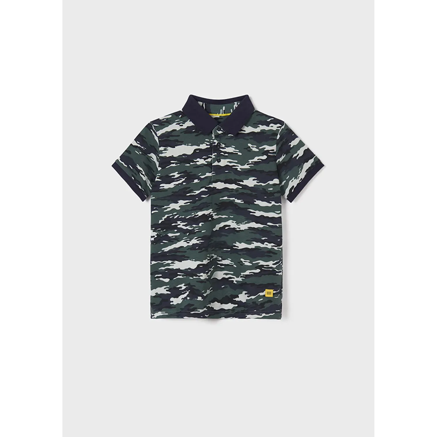 POLO TOP NAVY & KHAKI PRINT SHORT SLEEVE / 6106
