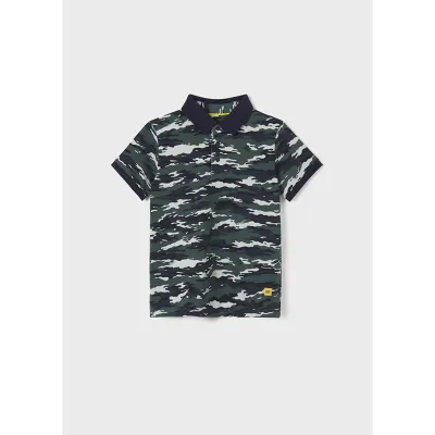 POLO TOP NAVY & KHAKI PRINT SHORT SLEEVE / 6106 POLO TOP NAVY & KHAKI PRINT SHORT SLEEVE / 6106