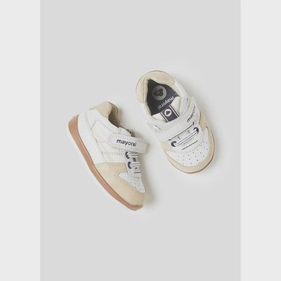 SHOE WHITE & BEIGE CITY SHOE SUEDE & LEATHER / 41370 SHOE WHITE & BEIGE CITY SHOE SUEDE & LEATHER / 41370