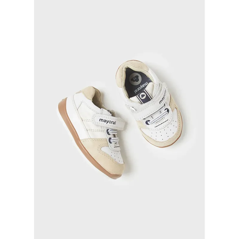 SHOE WHITE & BEIGE CITY SHOE SUEDE & LEATHER / 41370 SHOE WHITE & BEIGE CITY SHOE SUEDE & LEATHER / 41370