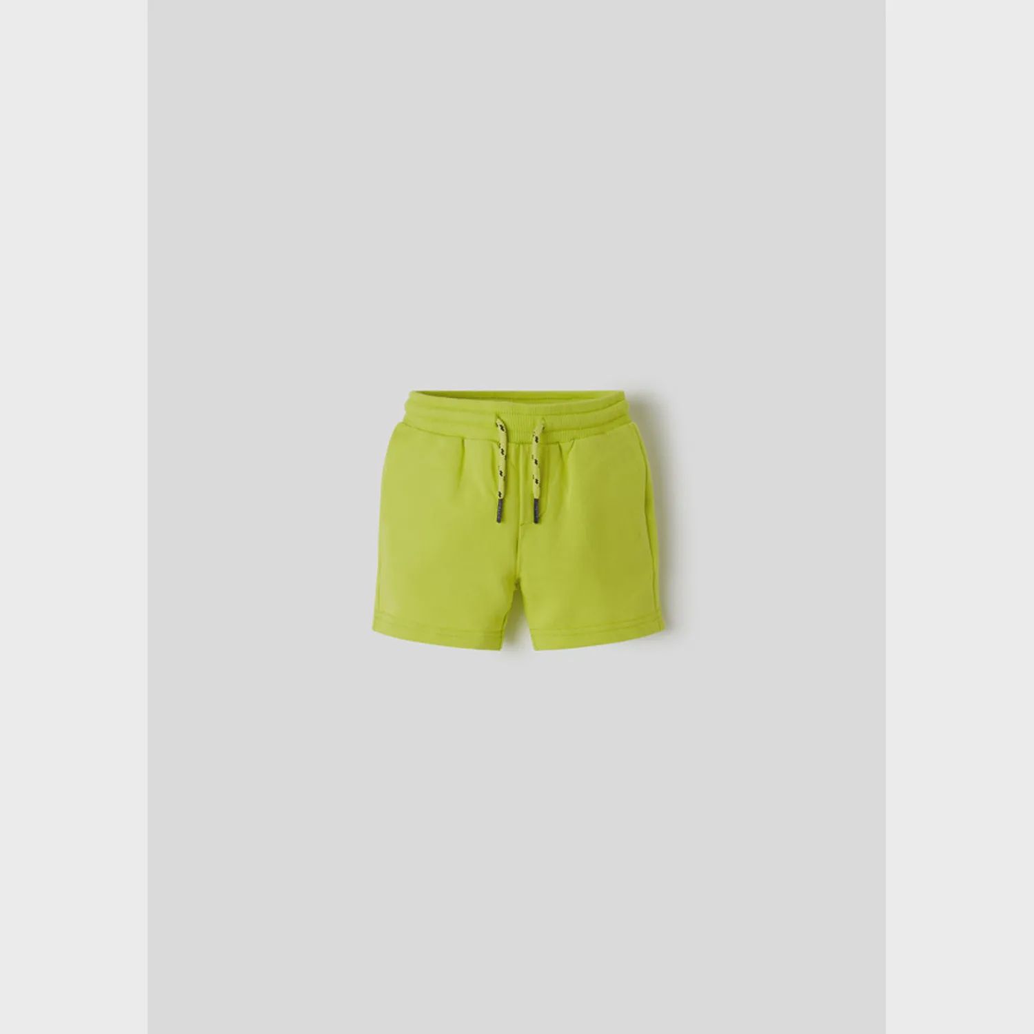 JOGGING SHORT LIME GREEN TERRY PULL TIE WAIST / 621