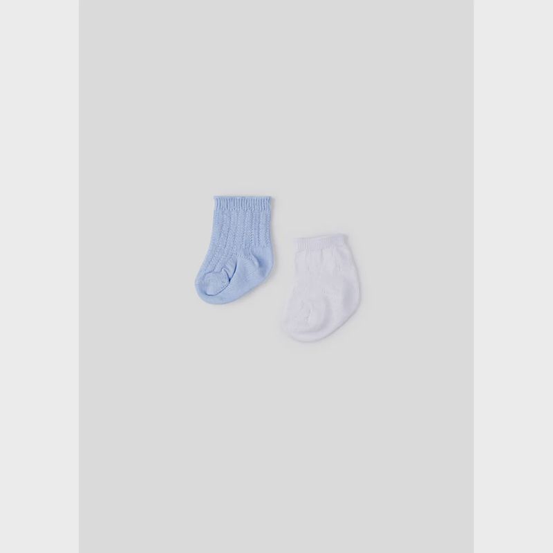 2 PC SOCK SET WHITE & BLUE SHORT / 9474