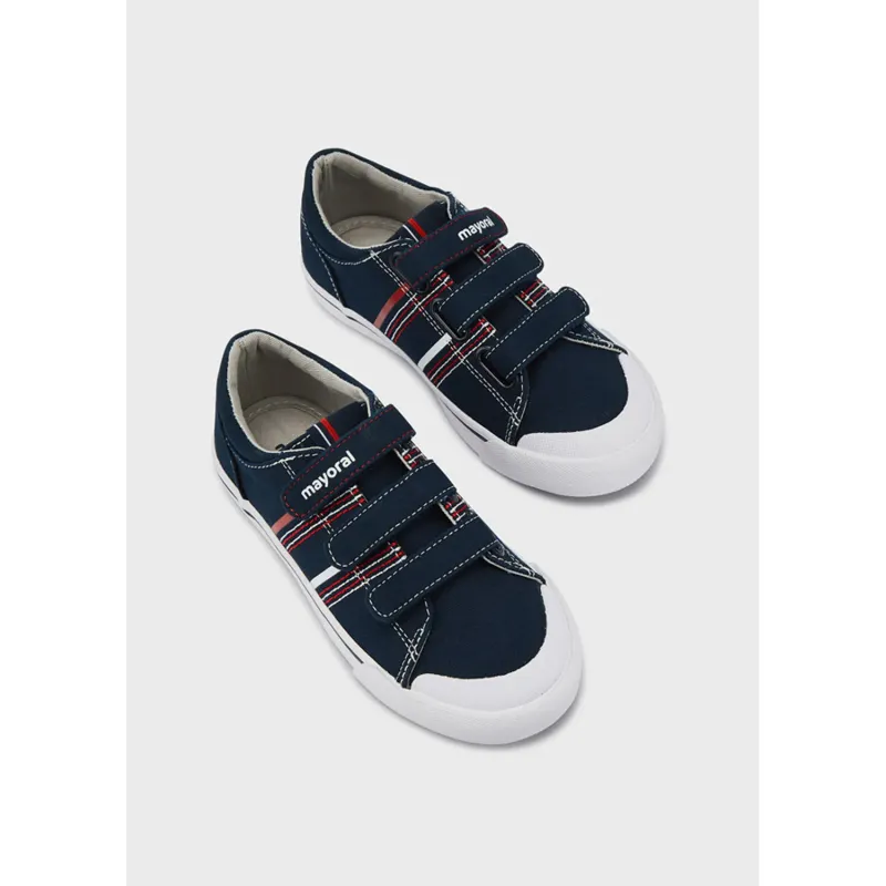 SHOE NAVY CANVAS RED TRIM / 43385 SHOE NAVY CANVAS RED TRIM / 43385