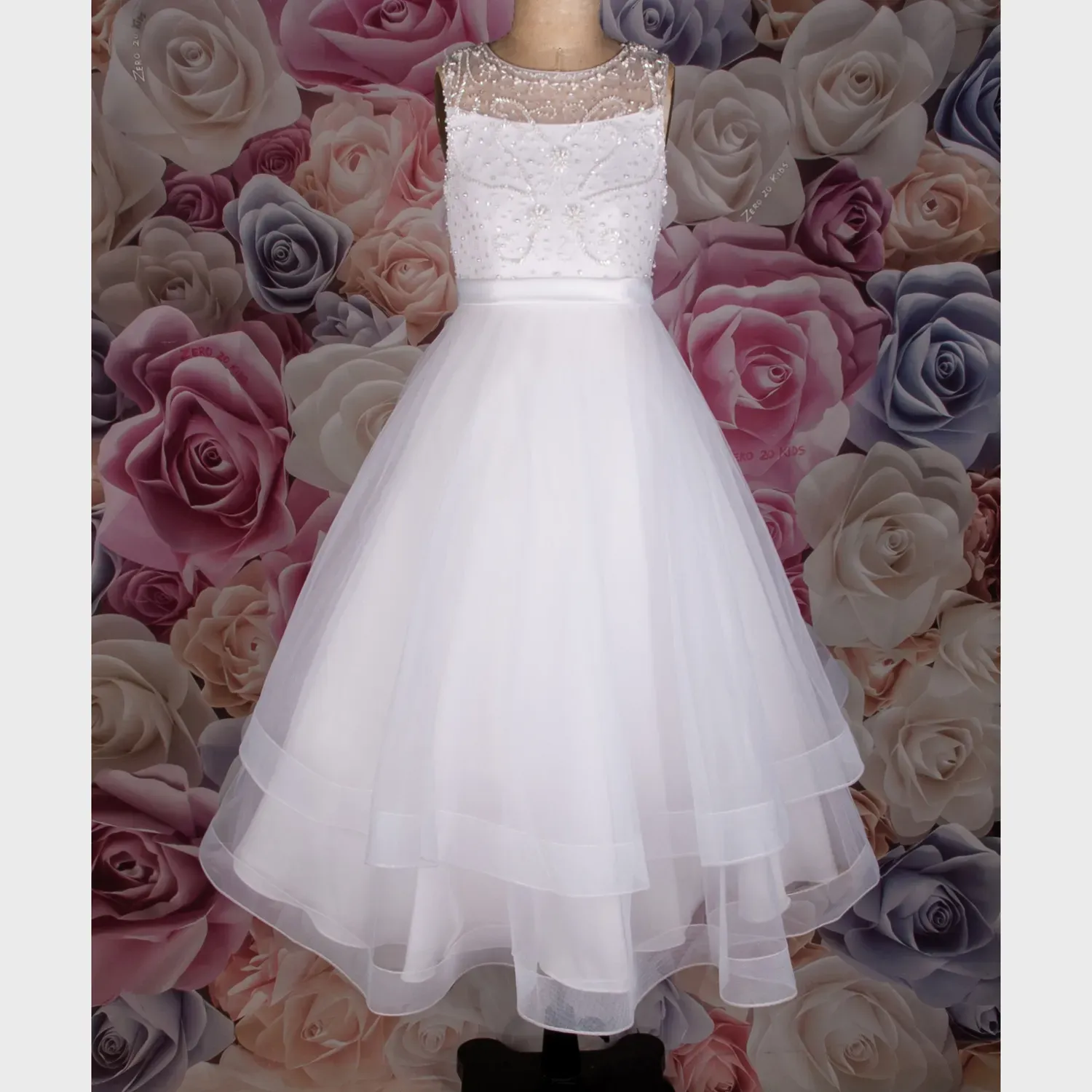 GOWN 1892H BEADED BODICE TULLE