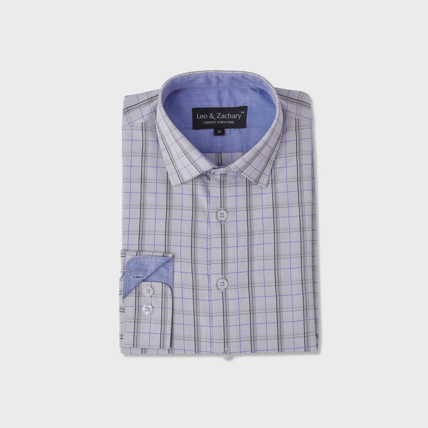SHIRT GREY PLAID BLUE WINDOW / 5861