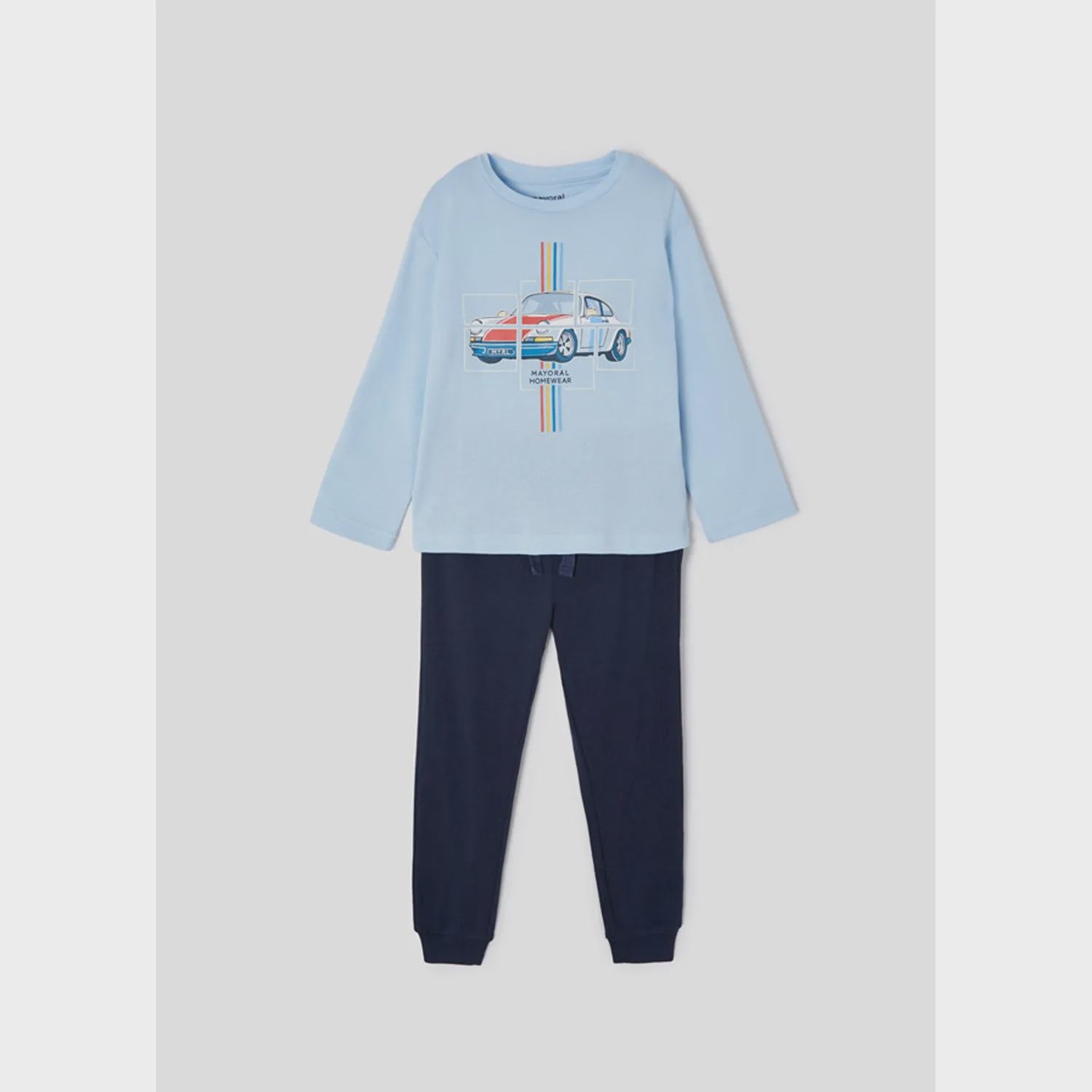 2 PC LOUNGEWEAR GREY & BLUE CAR PRINT / 3748
