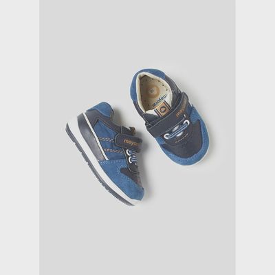SHOE NAVY & BLUE SUEDE & LEATHER CITY SHOE / 41370