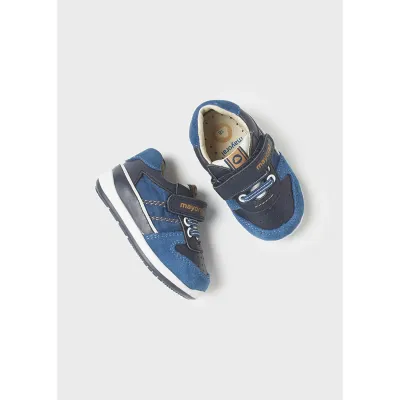 SHOE NAVY & BLUE SUEDE & LEATHER CITY SHOE / 41370