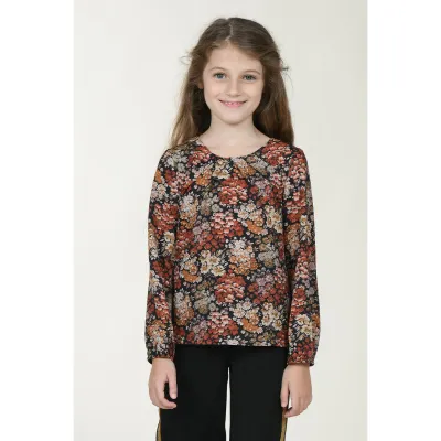 BLOUSE BLACK FLOWER PRINT / R107DA20