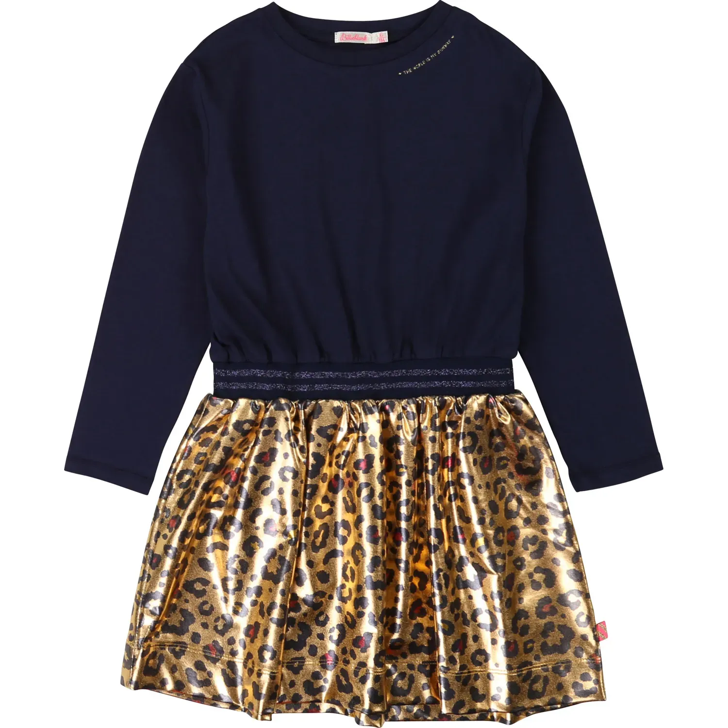 DRESS NAVY & GOLD CHEETAH PRINT SKIRT / 12588