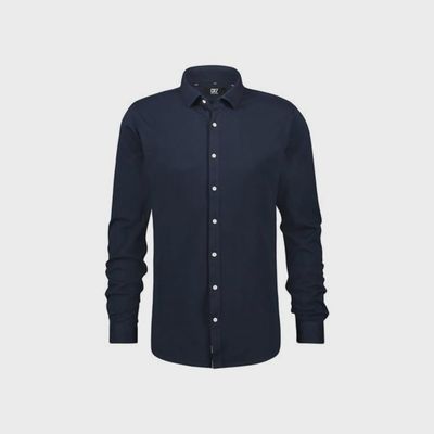 SHIRT NAVY SLIM FIT LONG SLEEVE COTTON / S0030B