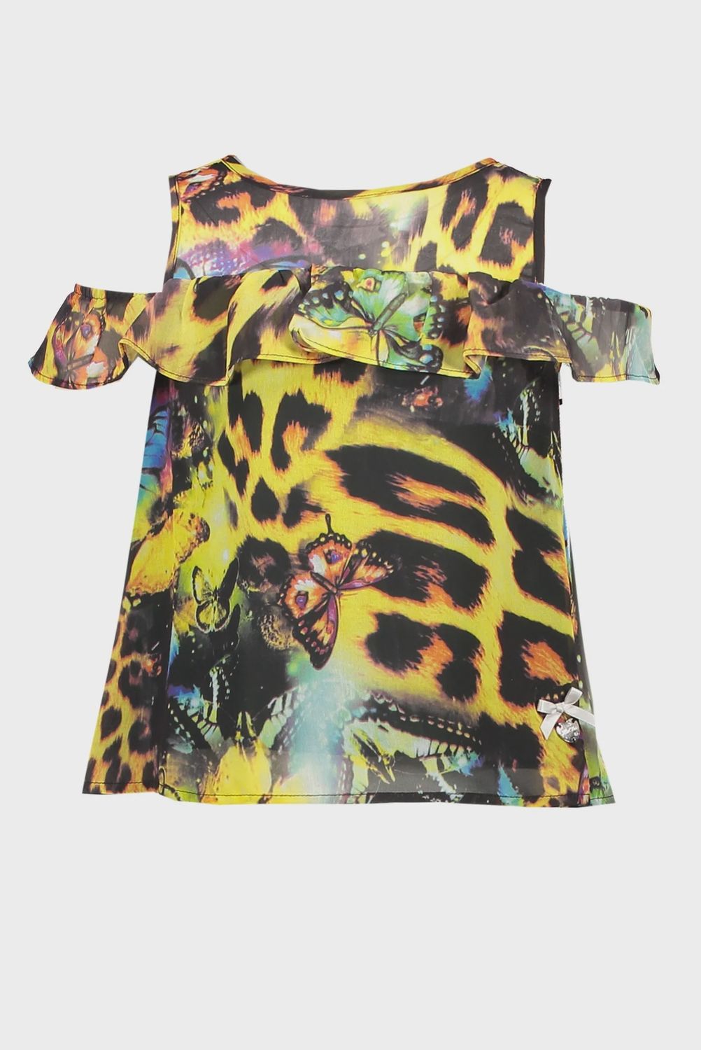 BLOUSE LEOPARD CHIFFON PRINT OFF THE SHOULDER / 5161
