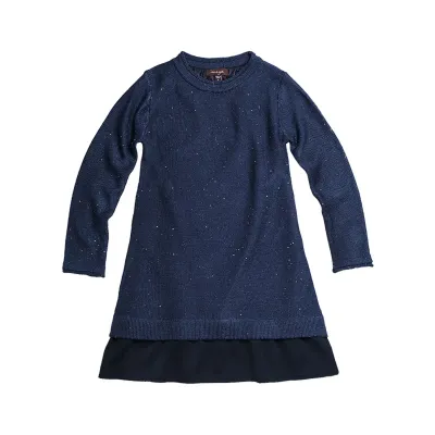 DRESS NAVY KNIT SPARKLY CIRCLES / SANDY DRESS NAVY KNIT SPARKLY CIRCLES / SANDY