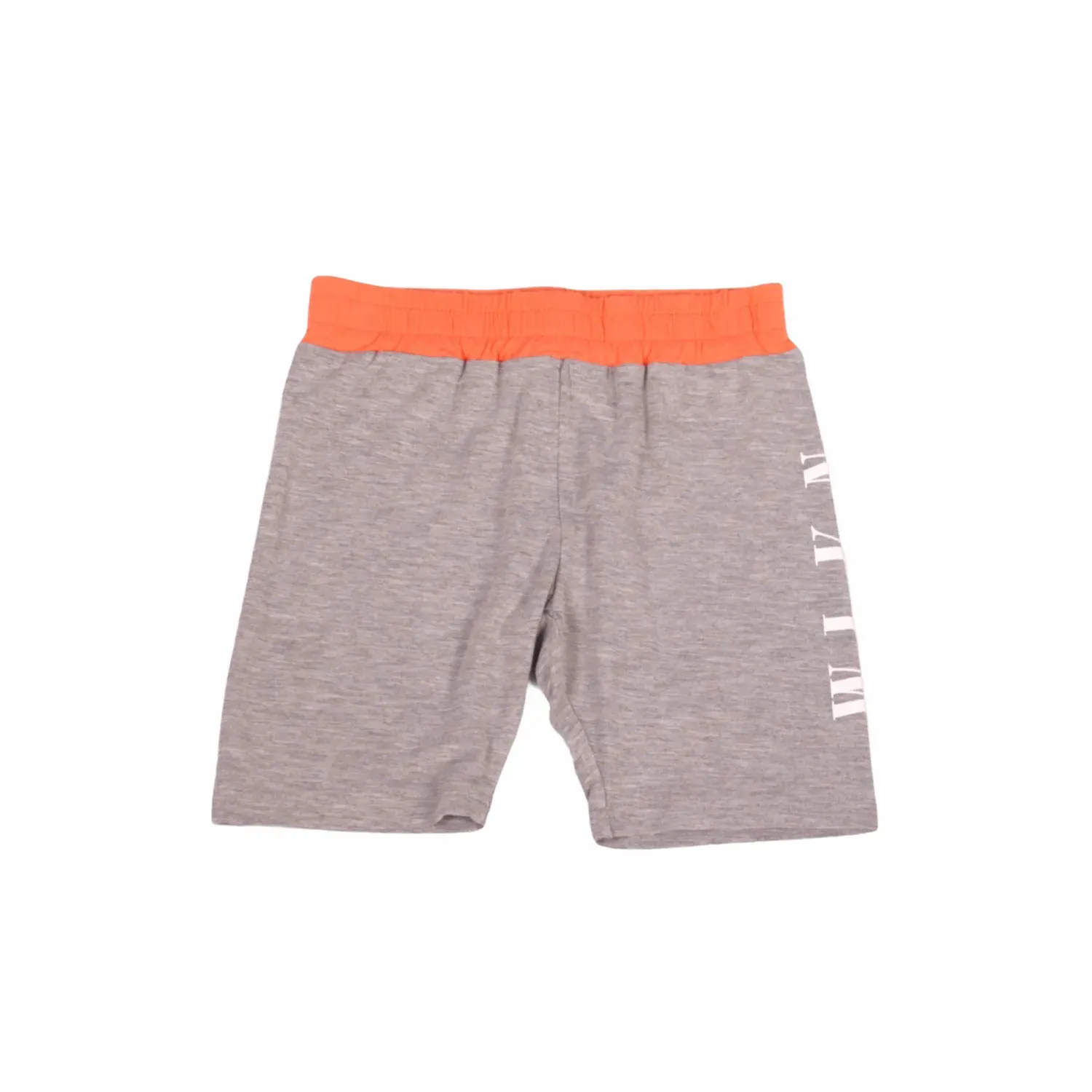 BIKER SHORTS HEATHER GREY ORANGE WAISTBAND WHITE SIDE LOGO / WPJ04