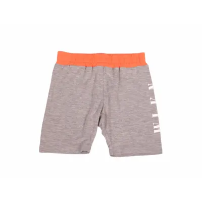 BIKER SHORTS HEATHER GREY ORANGE WAISTBAND WHITE SIDE LOGO / WPJ04