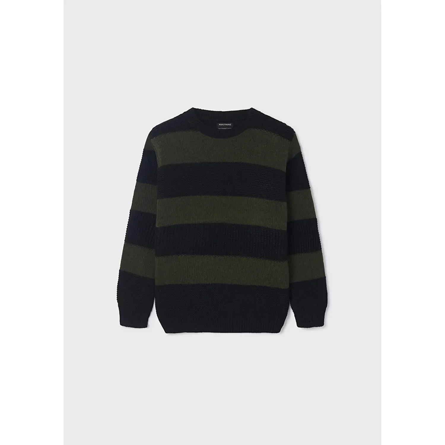 KNIT SWEATER GREEN & BLACK STRIPE / 7363