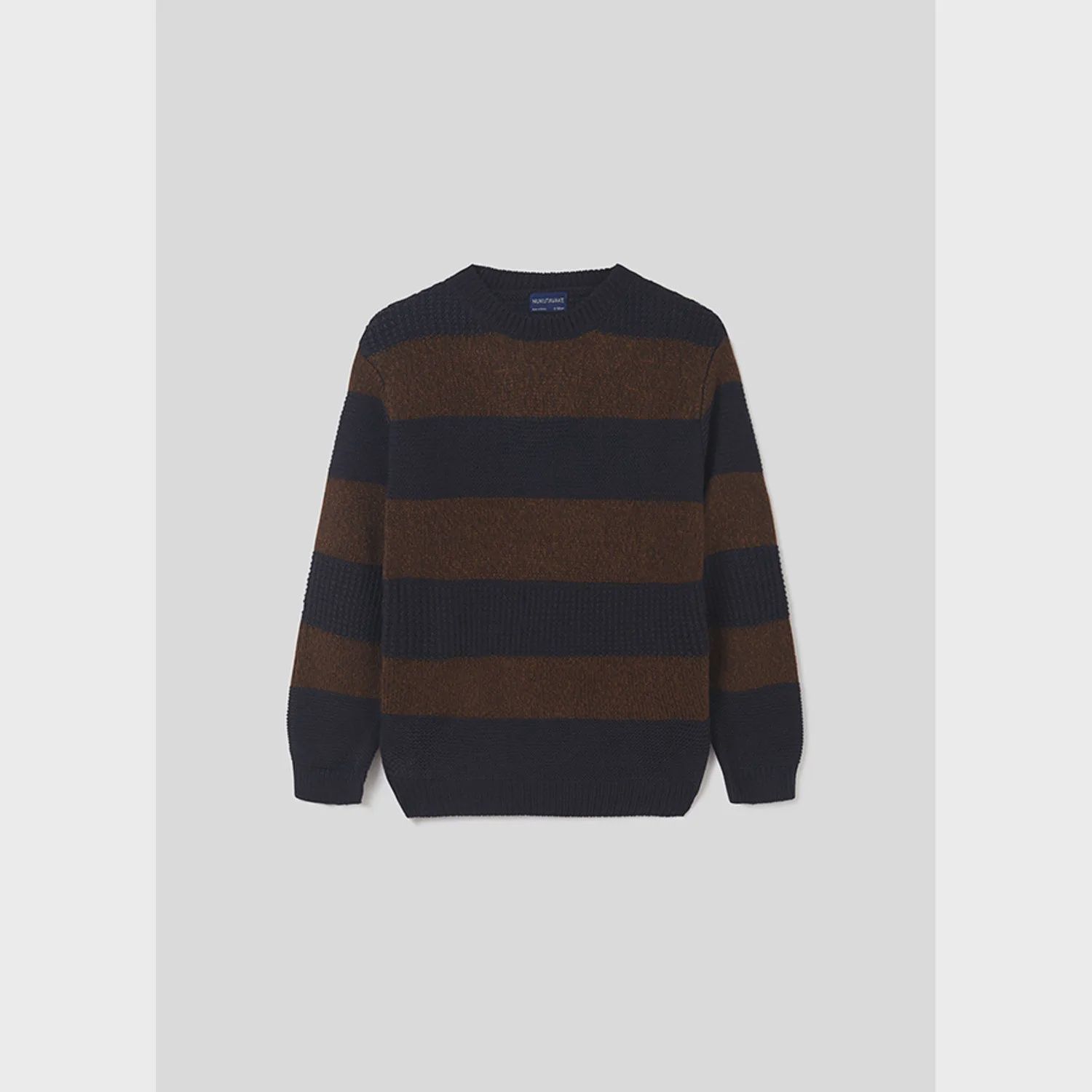 KNIT SWEATER BROWN & NAVY STRIPE / 7363