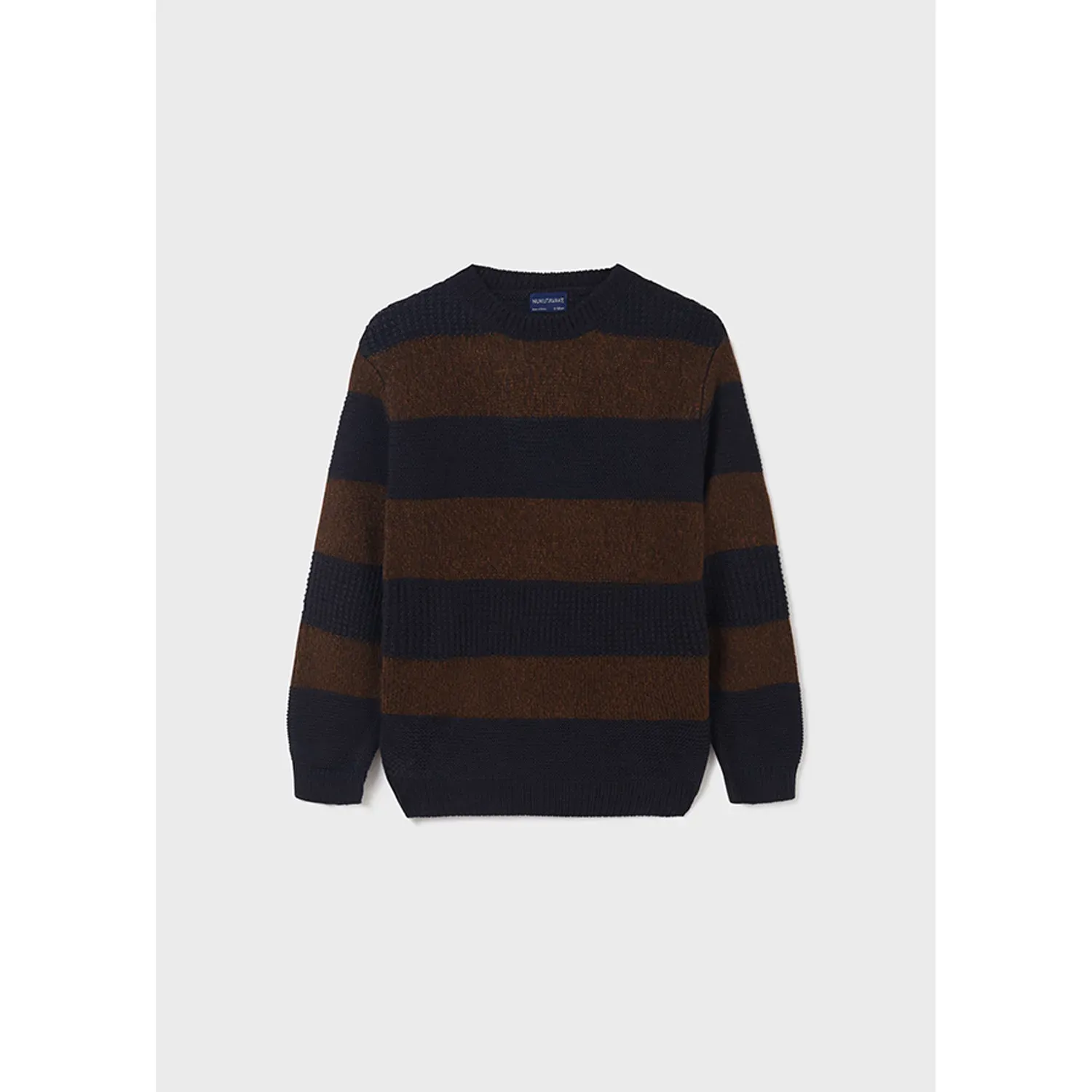 KNIT SWEATER BROWN & NAVY STRIPE / 7363
