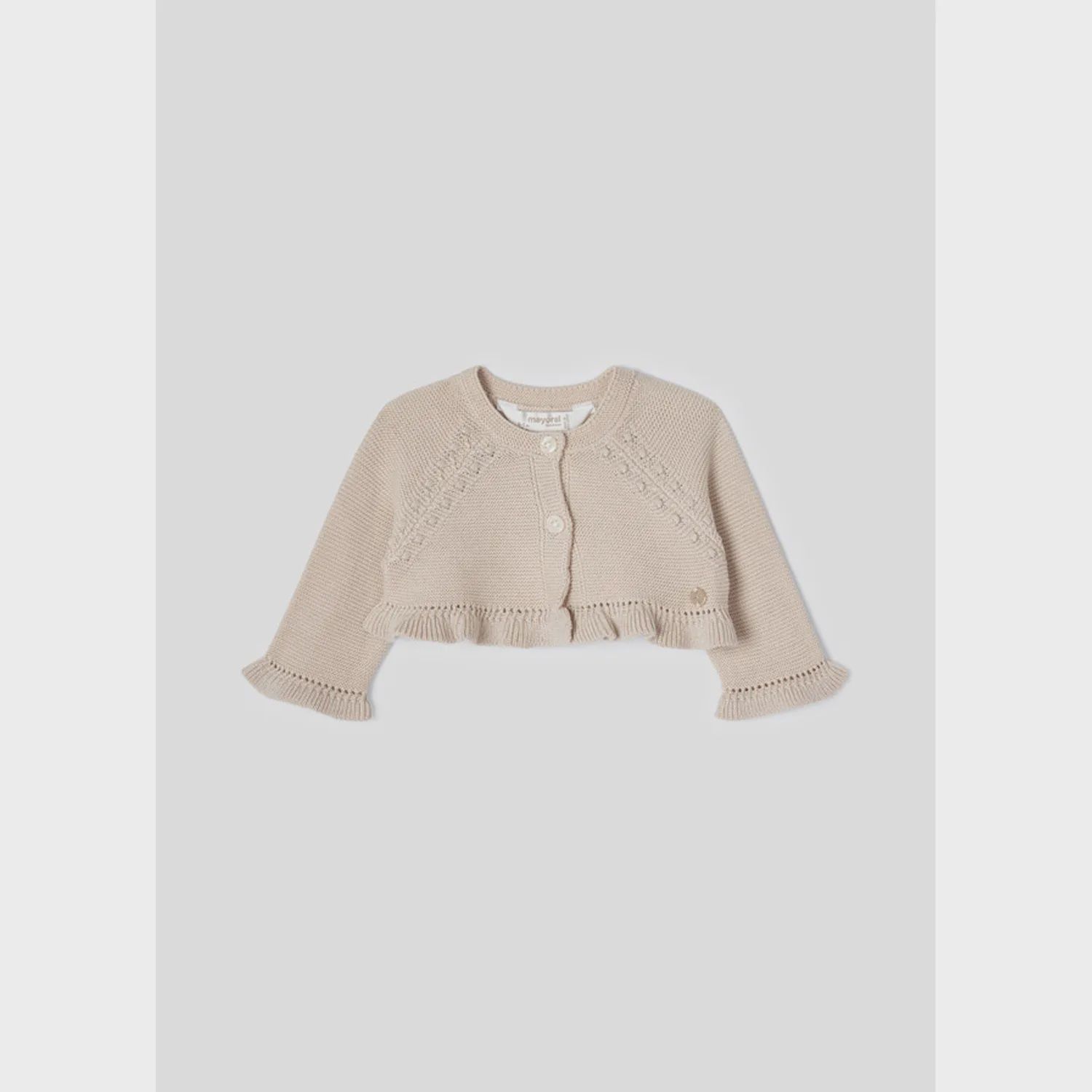 BOLERO CARDIGAN CHAMPAGNE SHIMMER FLOUNCE TRIM / 2393