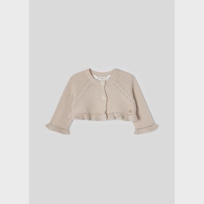BOLERO CARDIGAN CHAMPAGNE SHIMMER FLOUNCE TRIM / 2393