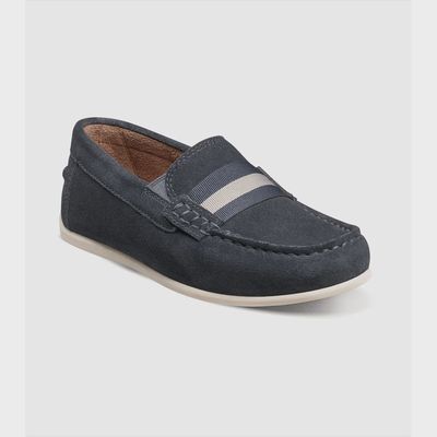 SHOE JASPER STRAP JR NAVY SUEDE SLIP ON / 16680