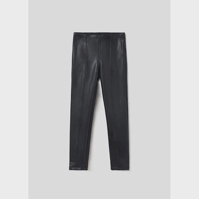 LEATHER LEGGINGS BLACK SYNTHETIC / 7736
