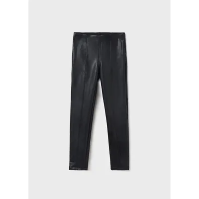 LEATHER LEGGINGS BLACK SYNTHETIC / 7736