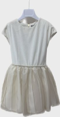 DRESS CREAM VELVET & JACQUARD SKIRT MULTI COLORED / TAMARA