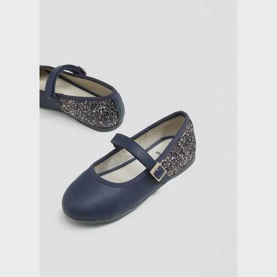 SHOE NAVY GLITTER BUCKLE STRAP MARY JANE / 44301