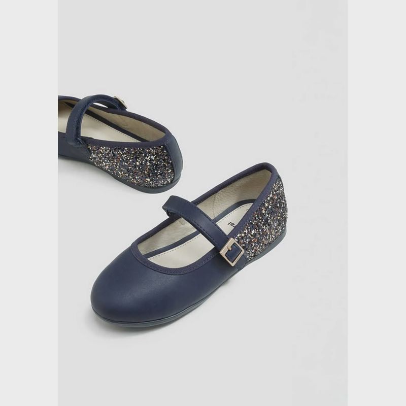 SHOE NAVY GLITTER BUCKLE STRAP MARY JANE / 44301