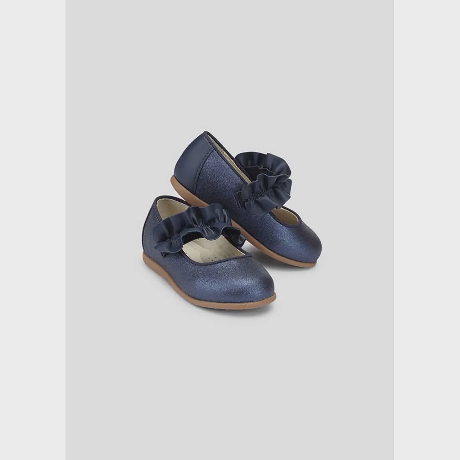 SHOE NAVY FRILL TRIM SHIMMER / 42304 / G10557MAY
