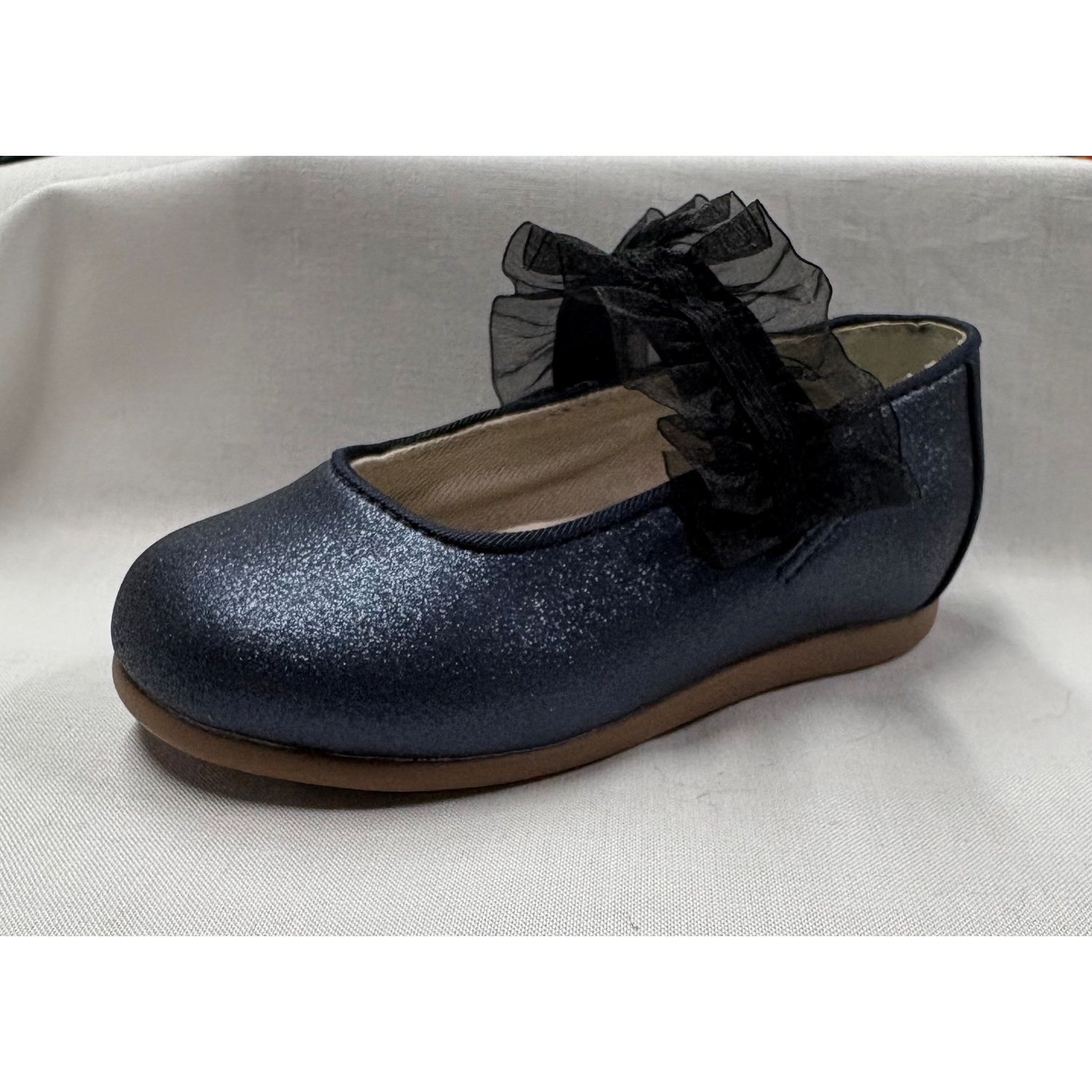SHOE NAVY FRILL TRIM SHIMMER / 42304 / G10557MAY