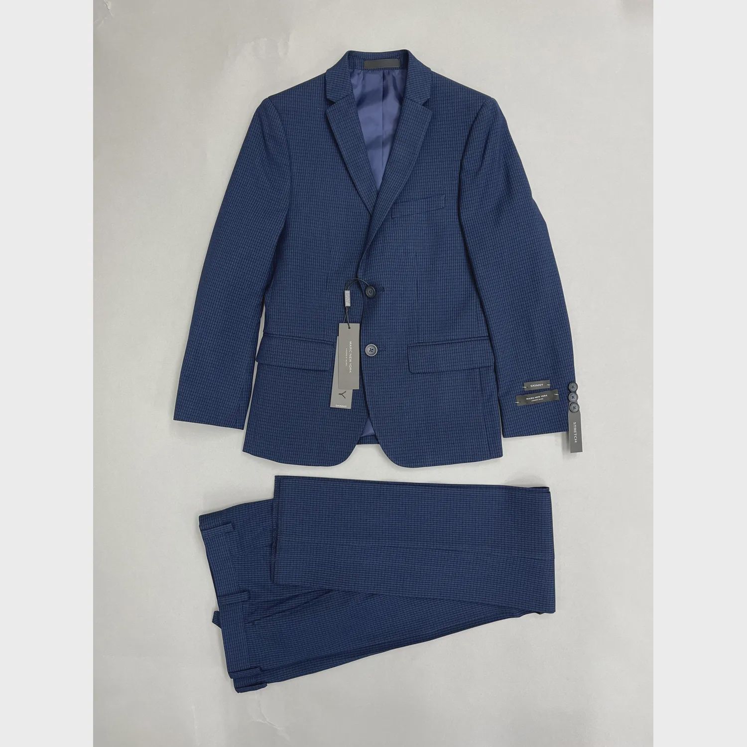 SUIT BLUE SMALL CHECK SKINNY FIT / BCWL2MAW0693