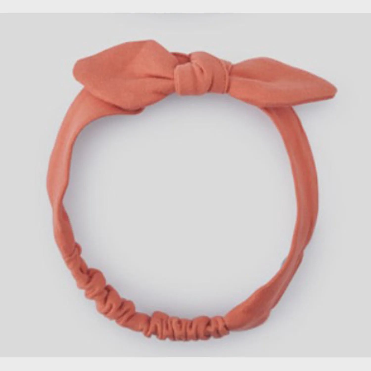 HEADBAND ORANGE SOFT STRETCH BOW TRIM