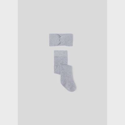 TIGHTS & HEADBAND SILVER SHIMMER / 9528