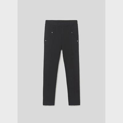 PANT BLACK STRETCH IMITATION POCKETS / 7586