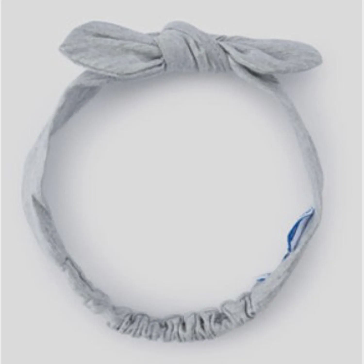 HEADBAND GREY SOFT STRETCH BOW TRIM / 10293