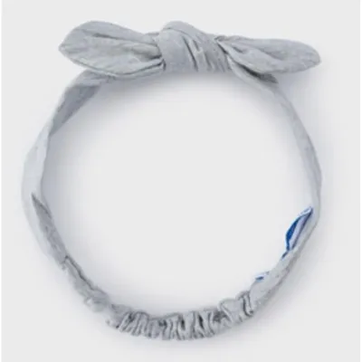 HEADBAND GREY SOFT STRETCH BOW TRIM / 10293
