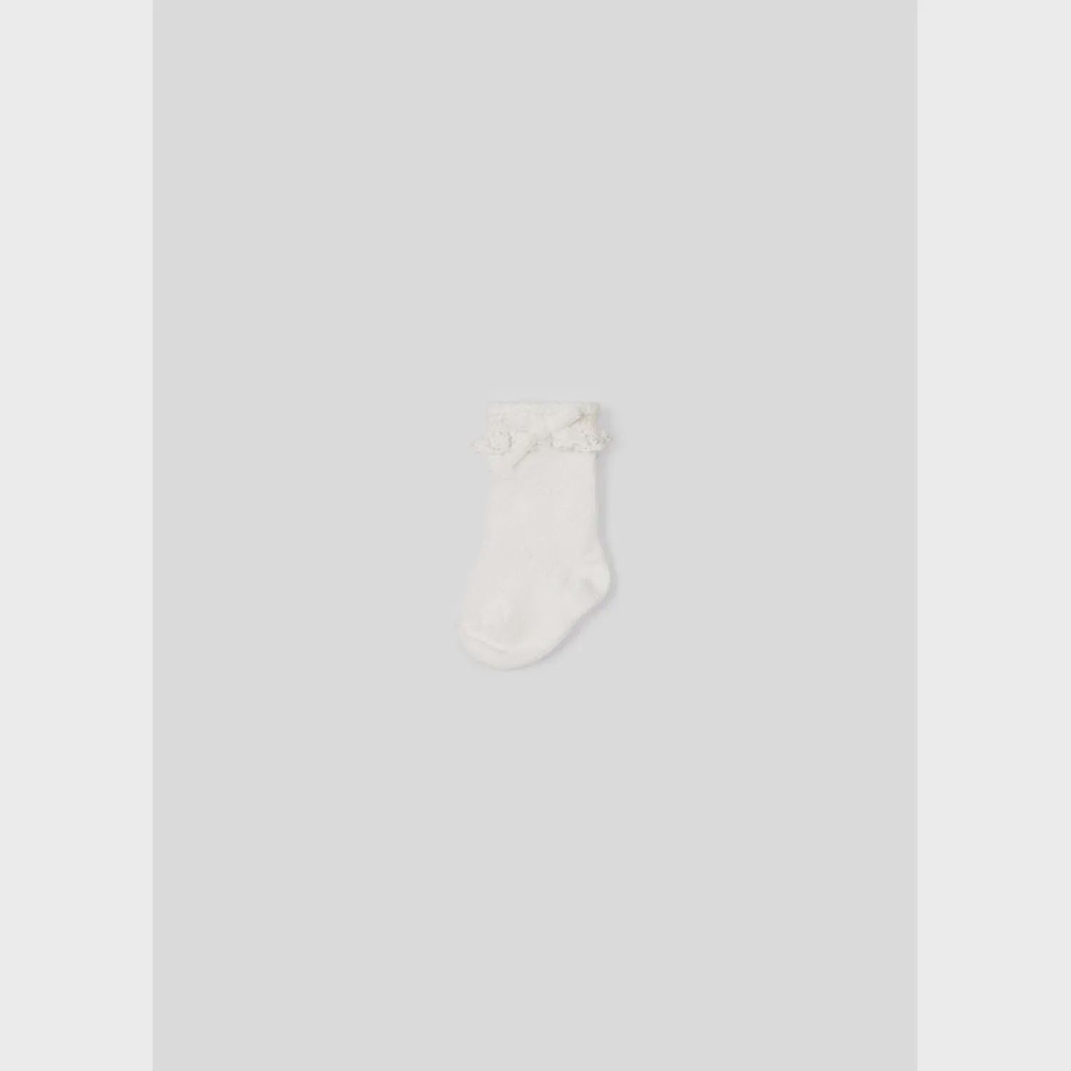 SOCK CREAM LACE TRIM KNIT / 9538
