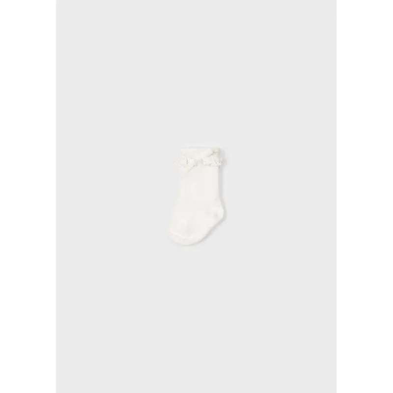 SOCK CREAM LACE TRIM KNIT / 9538