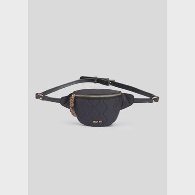 SATIN WAIST BAG CHARCOAL BLACK / 5962