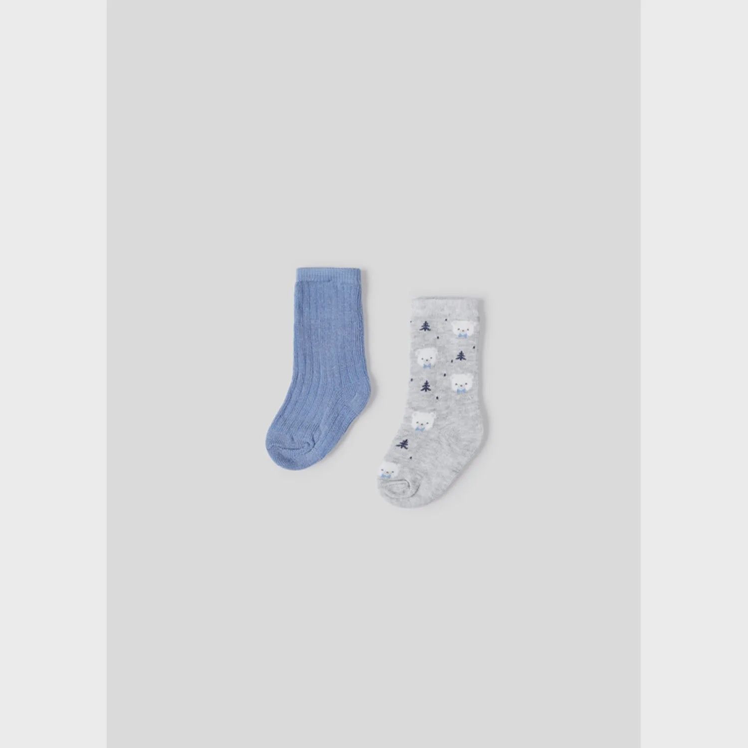 2 PC SOCK SET BLUE & GREY / 9536 2 PC SOCK SET BLUE & GREY / 9536