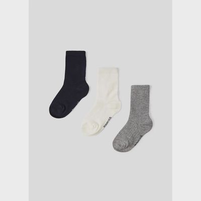 3 PACK SOCK SET GREY NAVY & CREAM / 10320