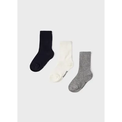 3 PACK SOCK SET GREY NAVY & CREAM / 10320