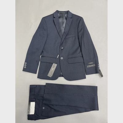 2 PC SUIT NAVY SKINNY FIT TEXTURED TONE ON TONE / BCWL2MAW0696